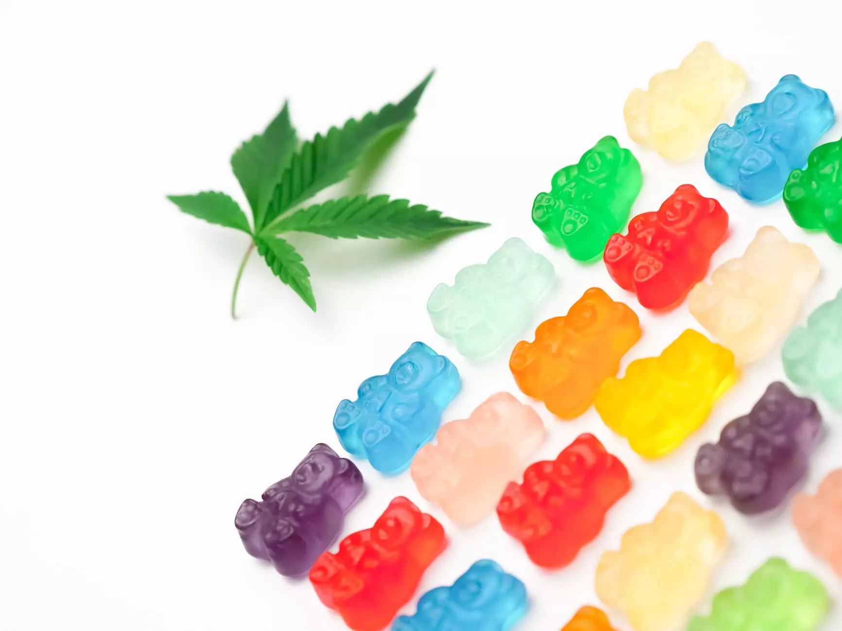 foto assortearre kleurde gummy bears op wite eftergrûn