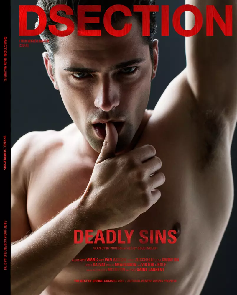 A topmodell Sean O'Pry a DSection Magazine Issue #13 új szerkesztőségi címlapját és a főszerepét Doug Inglish készítette, luxusruházatban Nicolas Klam stílusában.