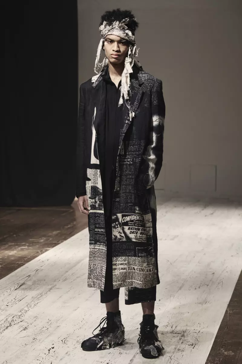 Yohji Yamamoto Menswear Caij Nplooj Hlav 2022 Paris 6660_16