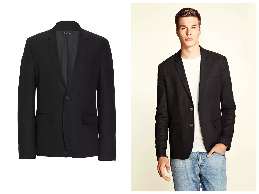 Blazer slim cu amestec de in.