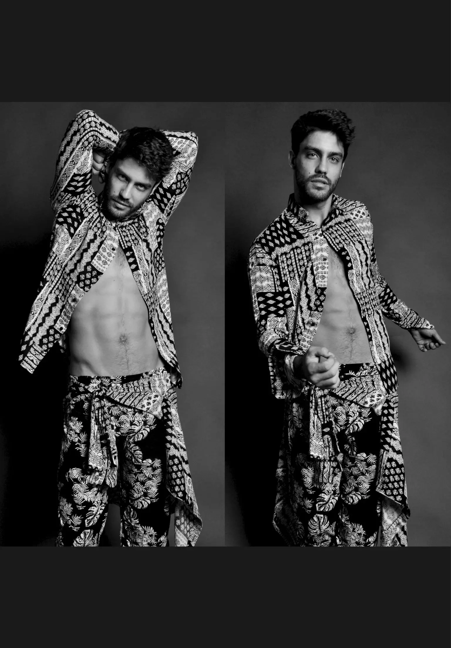 Skuespiller og modell Juan Guilera på EP Bookers poserer for et eksklusivt opptak for Reflex Homme april 2015-utgaven tatt av Ari Mendes med total look av Mahatma D.