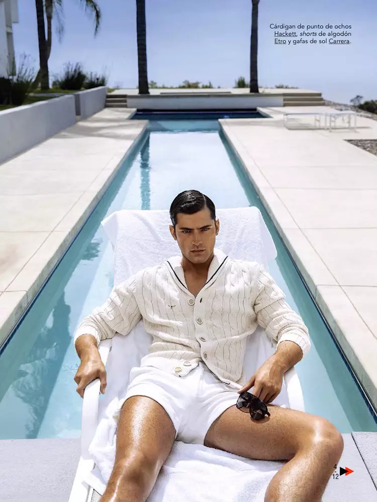 Sean O'Pry difoto oleh Richard Ramos dan digayakan oleh Joana de la Fuente, untuk edisi Mei 2015 GQ Spain.