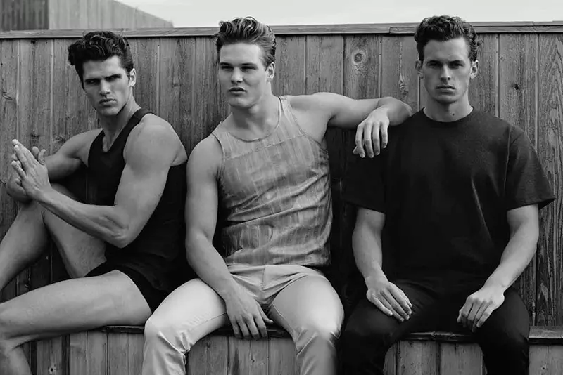 Adam Gumula, Austin Scoggins, Brian Shimansky, Emilio Flores, Henry Watkins, Maximilian Wefers, Minkah Davidson, Nate Gill, Roberto Sipos en Sean Harju, vastgelegd door Bruno Staub en gestyled door David Vivirido, voor het omslagverhaal van het nieuwste nummer van Hercules Universeel tijdschrift.