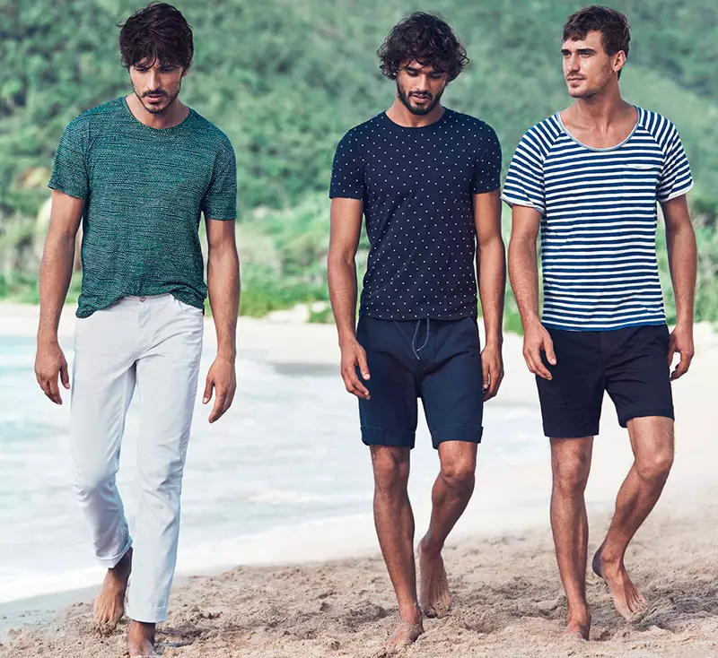 H&M dia mitondra an'i Andrés Velencoso, Clay Pollioni, Clément Chabernaud ary Marlon Teixeira ho any Antigua, ho an'ny fampielezan-kevitry ny fahavaratra 2015.