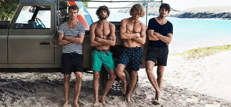 H&M membawa Andrés Velencoso, Clay Pollioni, Clément Chabernaud dan Marlon Teixeira ke Antigua, untuk kempen Musim Panas 2015nya.