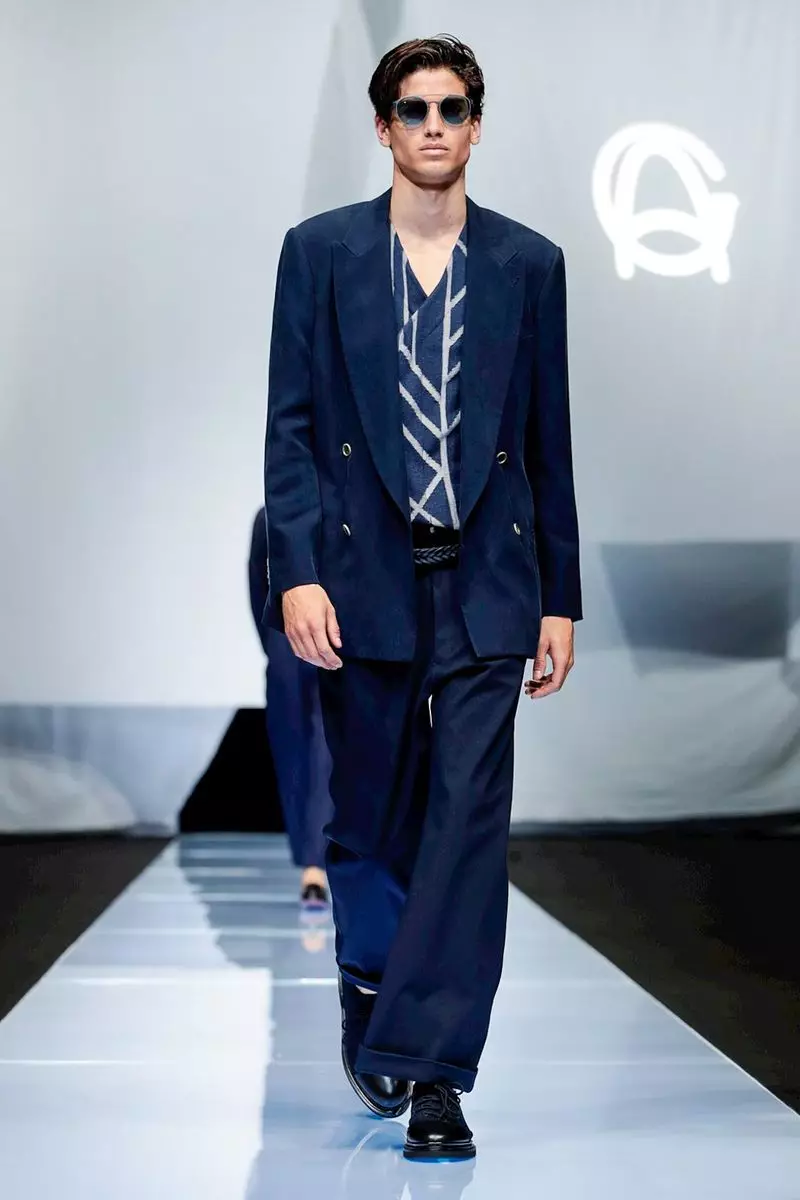 Giorgio Armani vīriešu apģērbi, pavasara vasara 2019, Milāna30