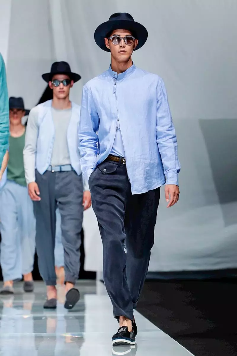 Giorgio Armani vīriešu apģērbi, pavasara vasara 2019, Milāna55