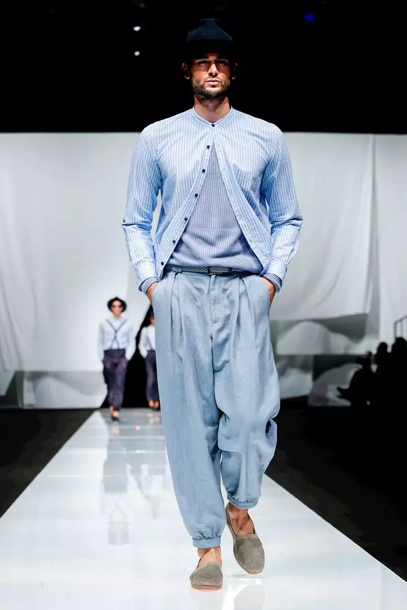 Giorgio Armani vīriešu apģērbi, pavasara vasara 2019, Milāna57