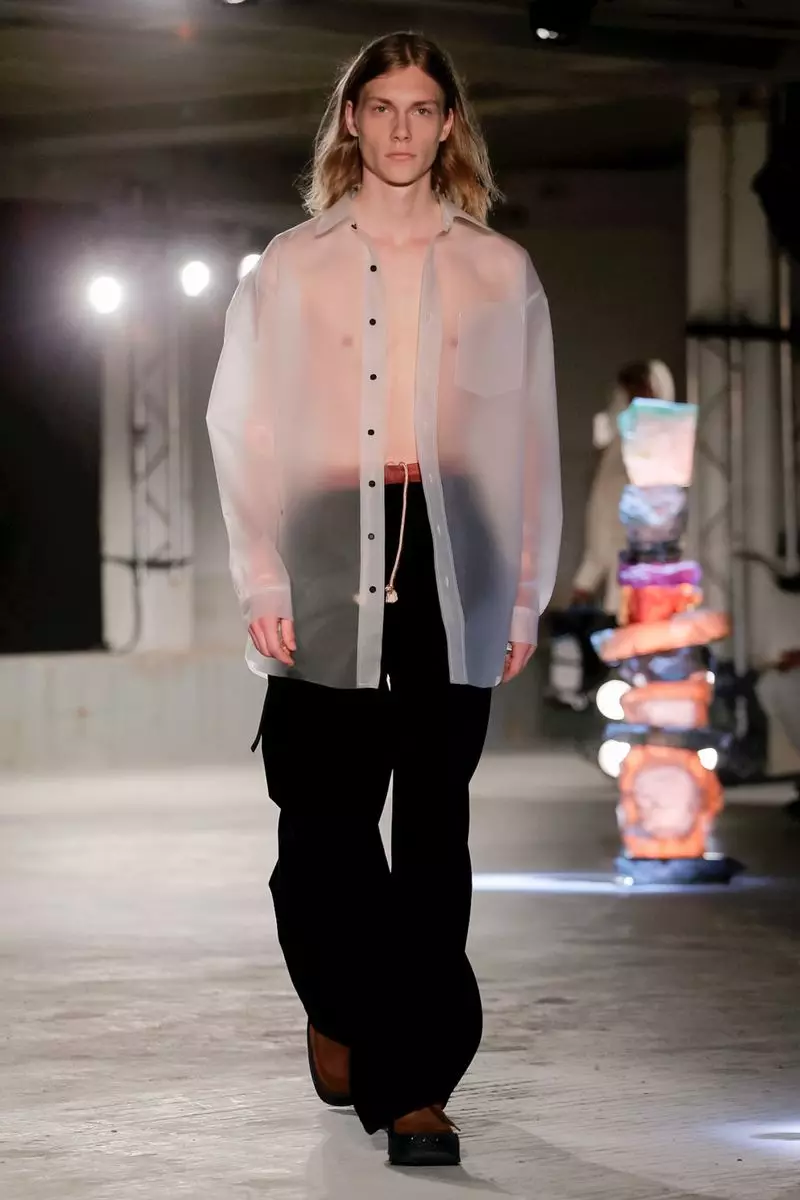 Acne Studios uwe nwoke na-eyi oge opupu ihe ubi 2019 Paris36