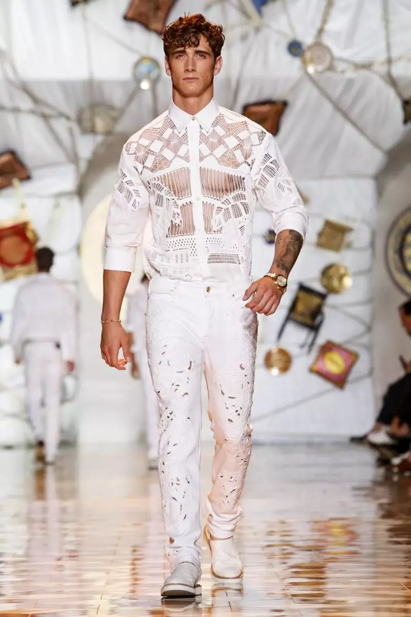 Versace, Tufafin maza, bazara bazara, 2015, Nunin Kaya a Milan