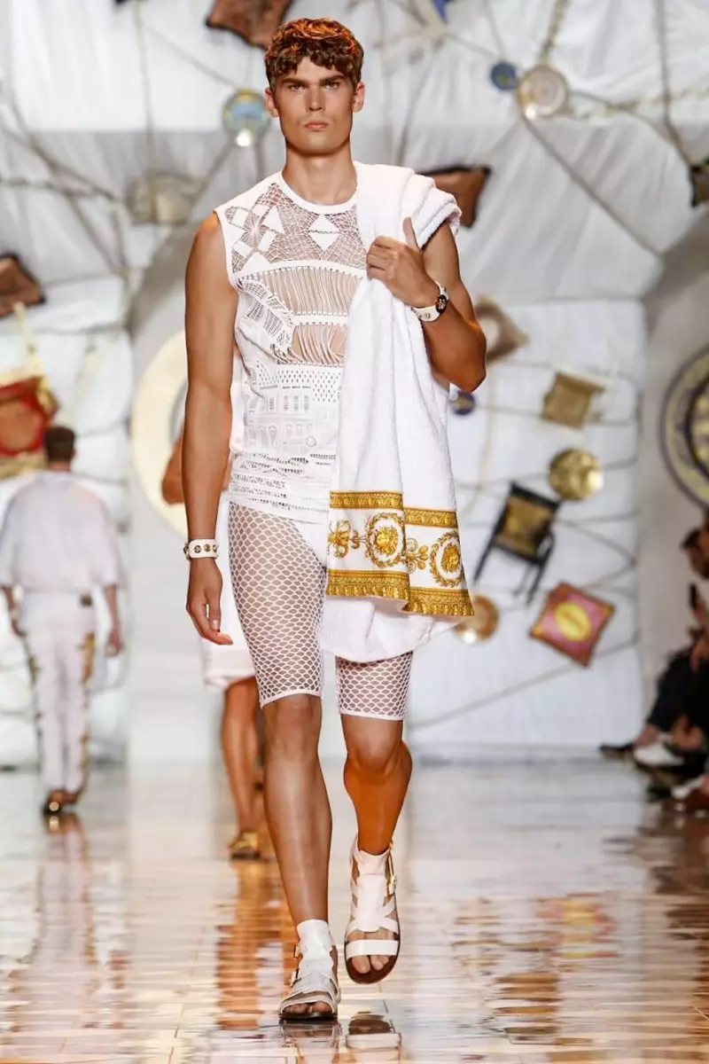 Versace, Menswear, Spring Summer, 2015, Sioe Ffasiwn ym Milan