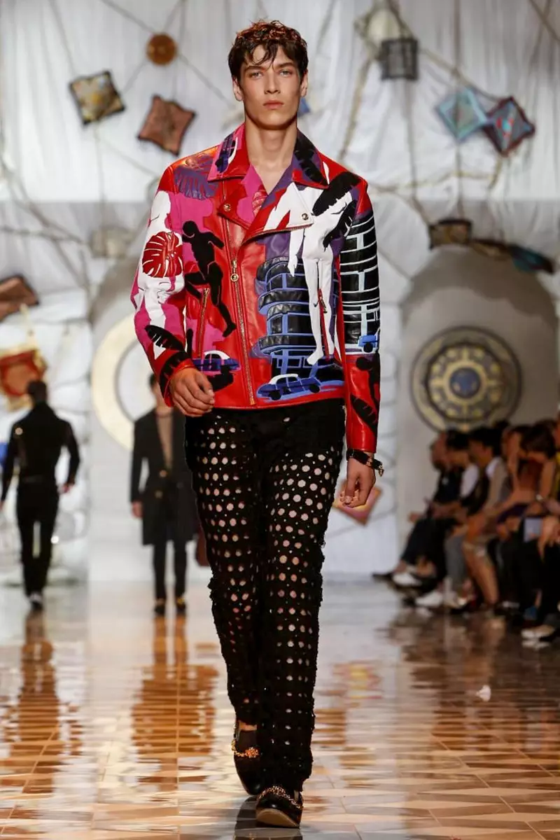 Versace, férfiruházat, tavaszi nyár, 2015, divatbemutató Milánóban