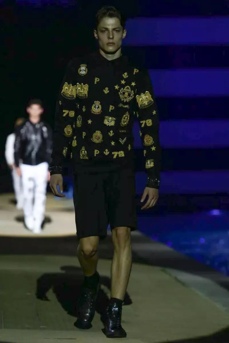 Philipp Plein, Tufafin maza, bazarar bazara, 2015, Nunin Kaya a Milan