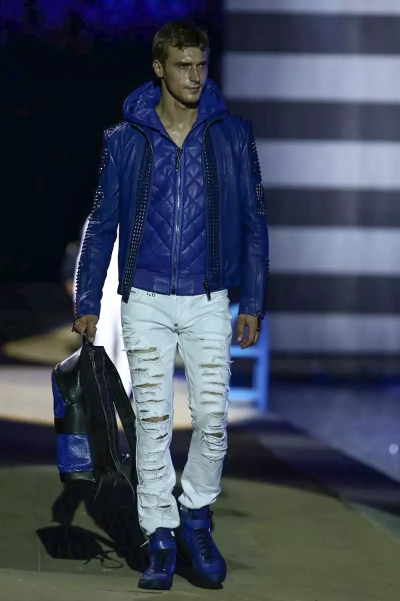 Philipp Plein, herrafatnaður, vor sumar, 2015, tískusýning í Mílanó