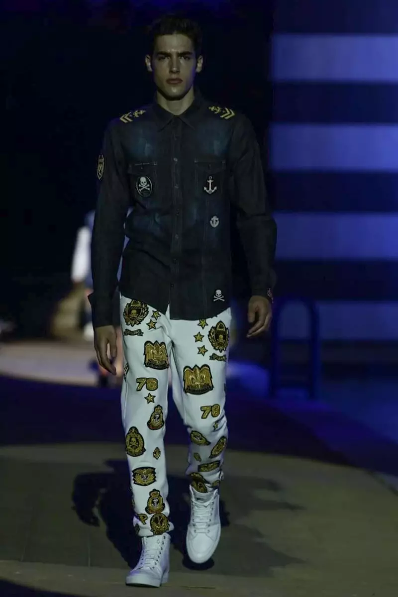 Philipp Plein, herrafatnaður, vor sumar, 2015, tískusýning í Mílanó