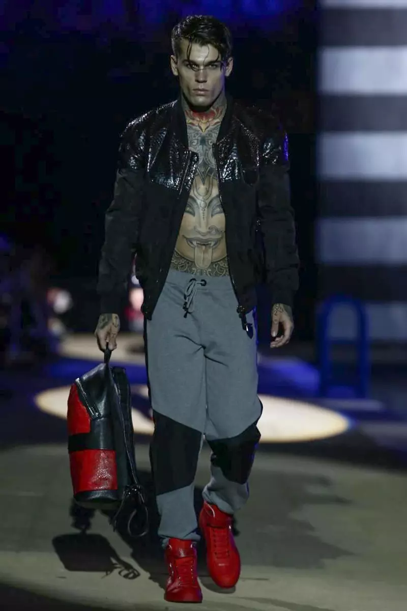 Philipp Plein, herrafatnaður, vor sumar, 2015, tískusýning í Mílanó