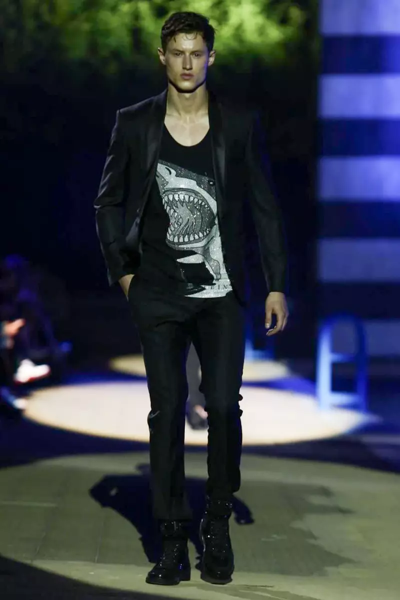 Philipp Plein, herrafatnaður, vor sumar, 2015, tískusýning í Mílanó