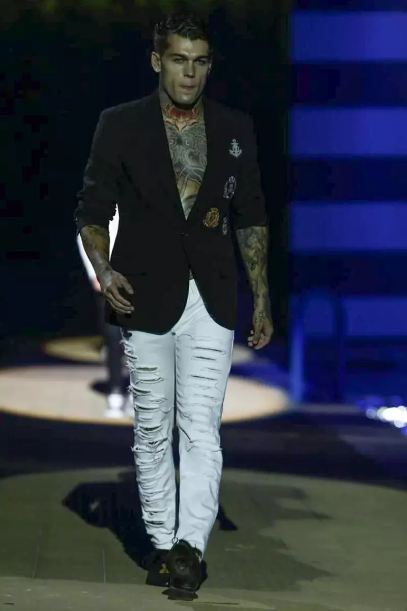 Philipp Plein, Tufafin maza, bazarar bazara, 2015, Nunin Kaya a Milan