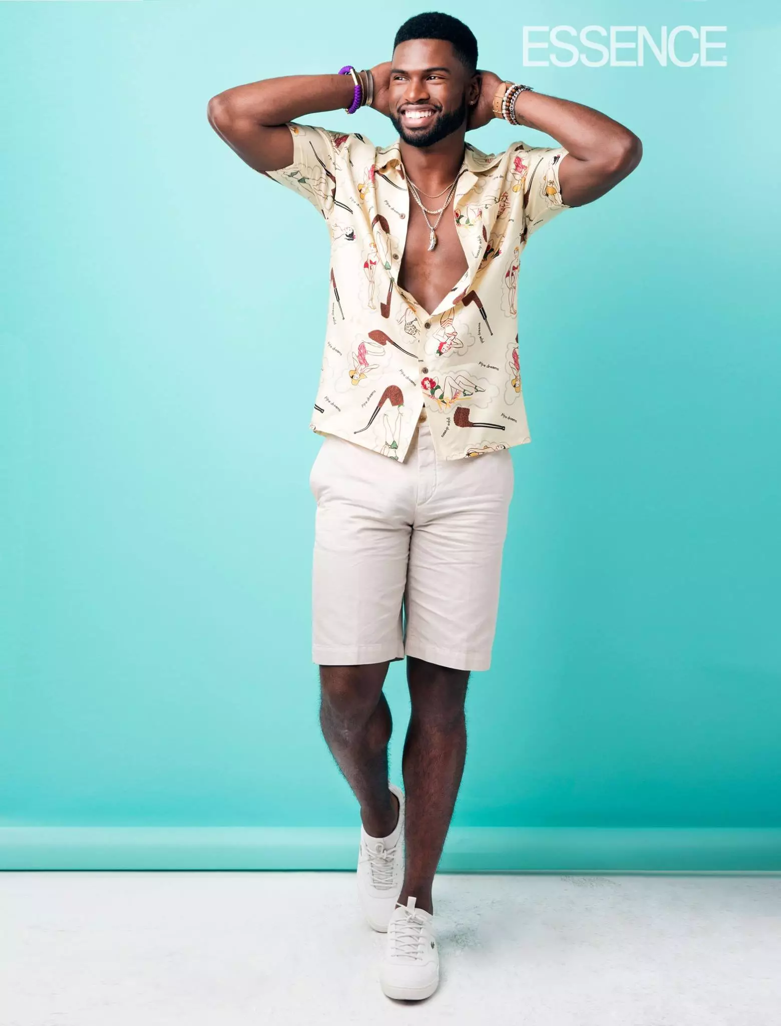 Model i actor Broderick Hunter per a la revista Essence